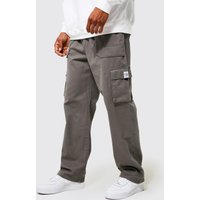 Lockere Twill Cargo-Jogginghose mit Gürtel - Grau - XS, Grau Lockere Twill Cargo-Jogginghose mit Gürtel - Grau - XS, Grau von boohooman