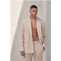 Mens Lockere Wickel-Anzugjacke - nude - 40, nude von boohooman