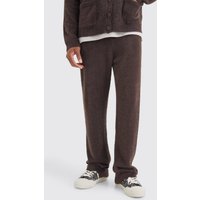 Mens Lockere flauschige Jogginghose - Braun - L, Braun von boohooman