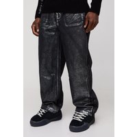 Lockere silberne Metallic-Jeans - 30R, Silber Lockere silberne Metallic-Jeans - 30R, Silber von boohooman