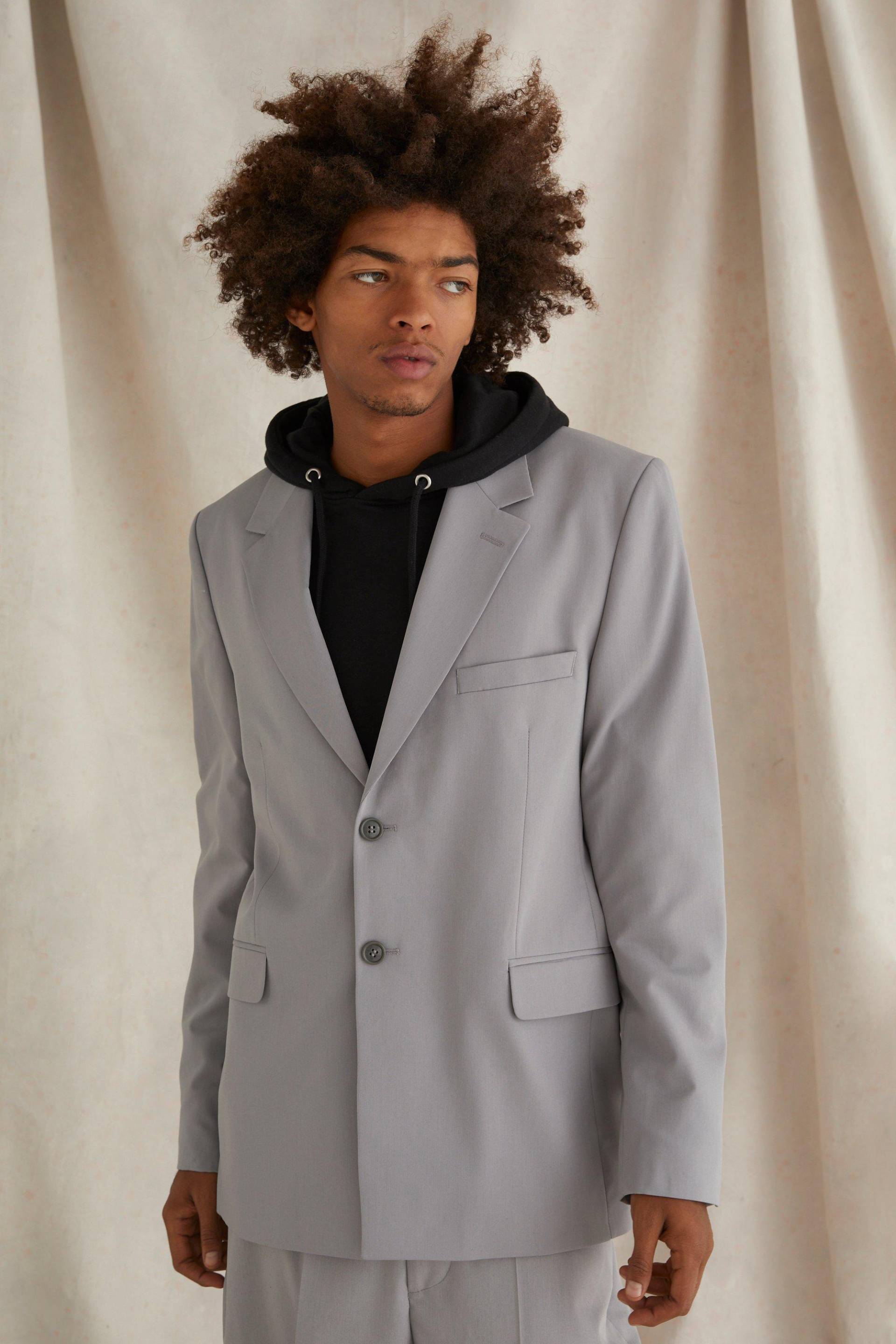 Mens Lockerer Blazer - Grau - 36, Grau von boohooman