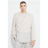 Lockerer zweireihiger Colorblock Blazer - Ecru - 40, Ecru Lockerer zweireihiger Colorblock Blazer - Ecru - 40, Ecru von boohooman