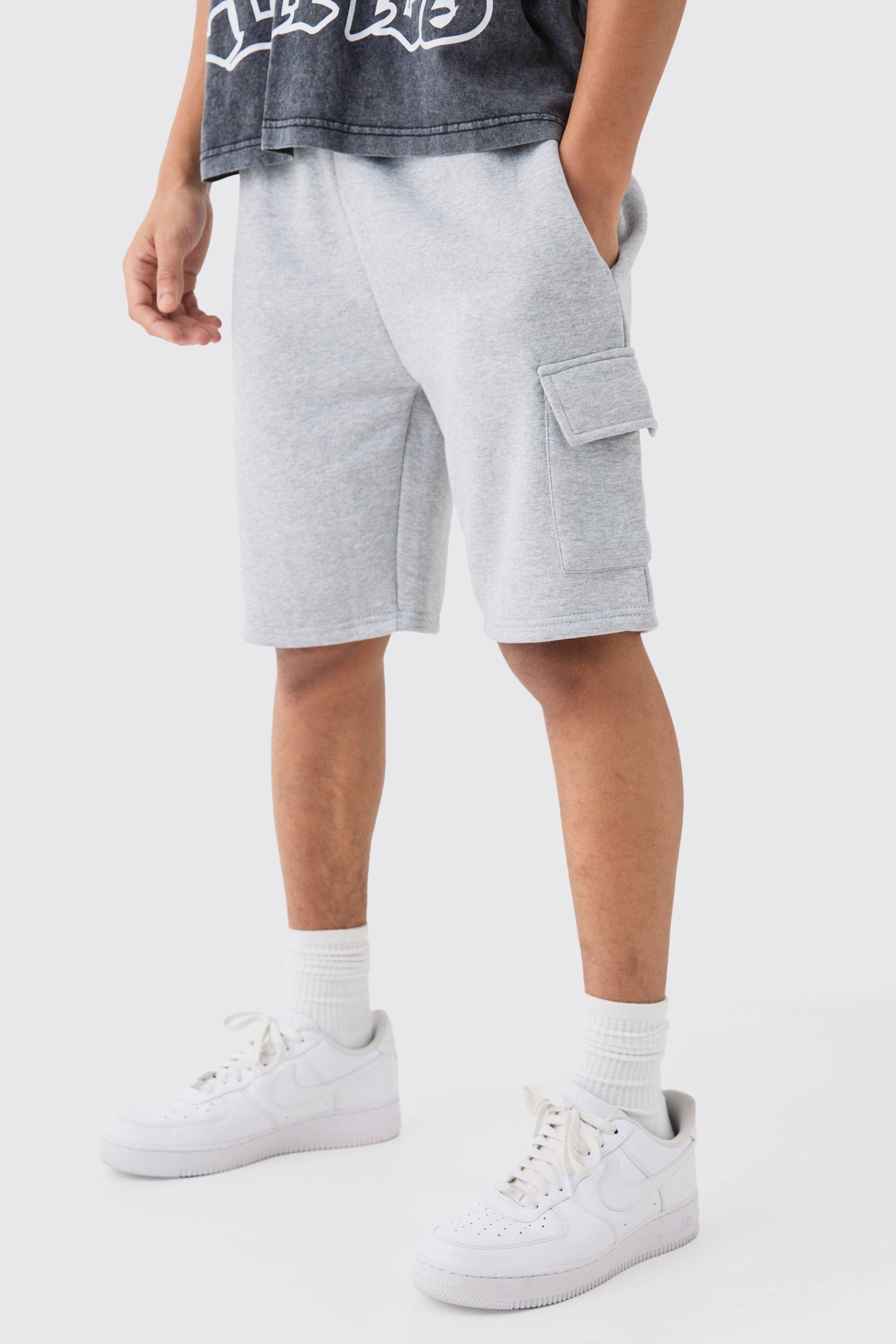 Mens Loose Fit Cargo Short - Grau - S, Grau von boohooman