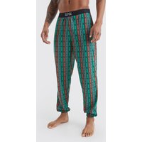 Mens Loungewearhose mit Weihnachts-Print - Grün - M, Grün von boohooman