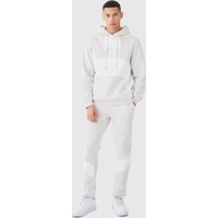 Mens Limited Colorblock Trainingsanzug mit Kapuze - Ecru - L, Ecru von boohooman