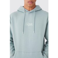 Mens Man Acid Wash Over Head Hoodie - Grün - M, Grün von boohooman