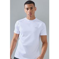 Mens Man Active Camo Raglan Performance T-shirt - Weiß - XXL, Weiß von boohooman