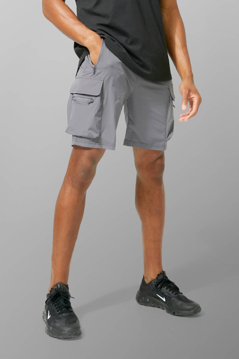 Man Active Cargo-Shorts - Grau - XS, Grau Man Active Cargo-Shorts - Grau - XS, Grau von boohooman