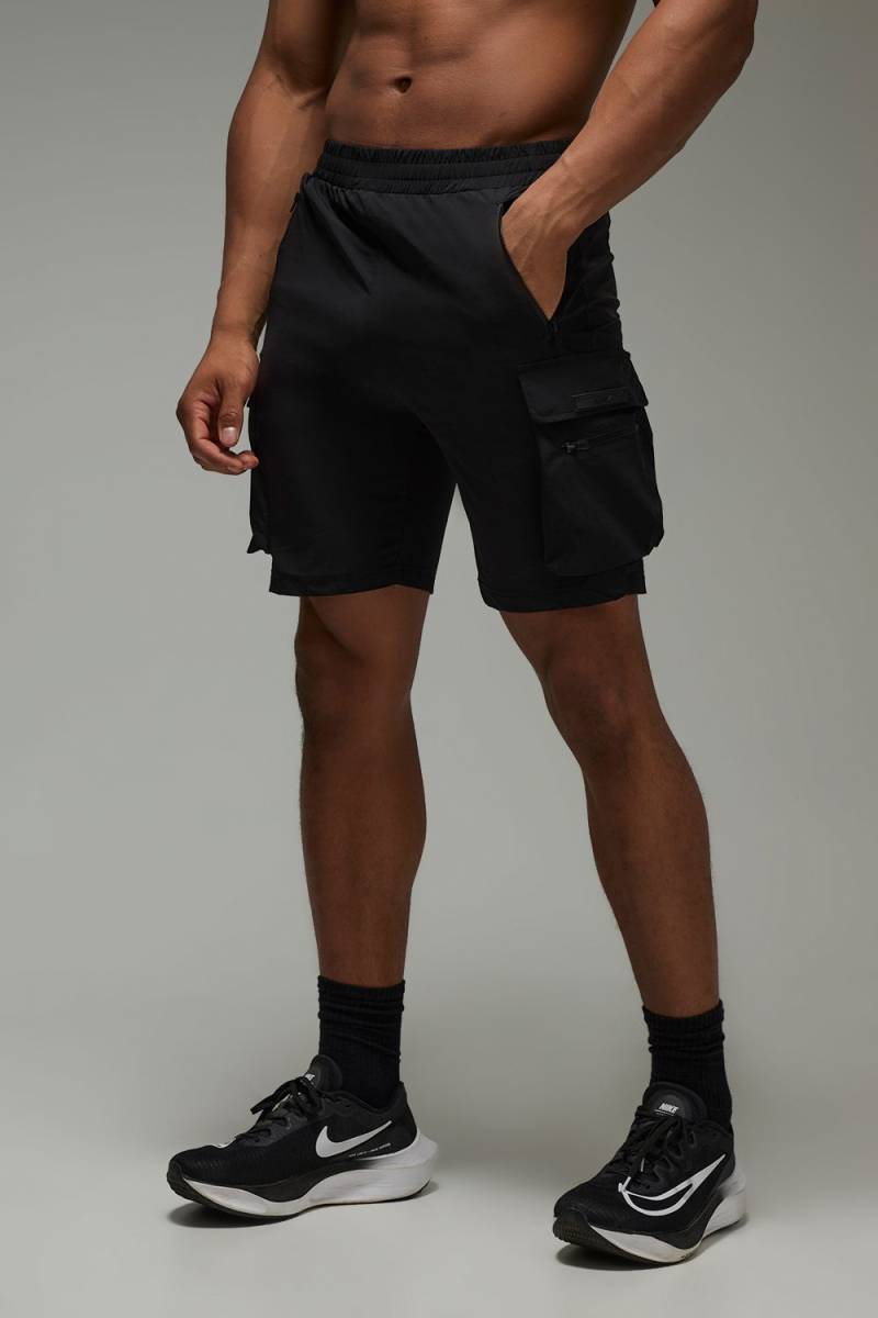 Man Active Cargo-Shorts - Schwarz - XS, Schwarz Man Active Cargo-Shorts - Schwarz - XS, Schwarz von boohooman