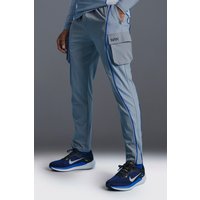 Mens Man Active Colorblock Cargo-Jogginghose - Grau - M, Grau von boohooman