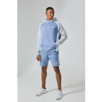 Mens Man Active Colour Block Short Tracksuit - Grau - XS, Grau von boohooman