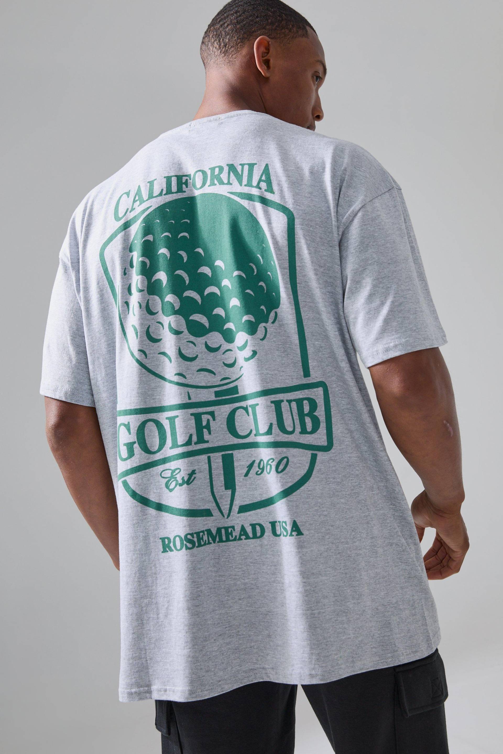 Mens Man Active Golf Club Oversized T-shirt - Grau - XL, Grau von boohooman