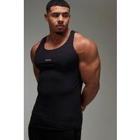 Man Active Gym Basic Muscle-Fit vesttop - Schwarz - XL, Schwarz von boohooman