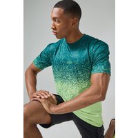 Mens Man Active Gym Green Ombre Raglan T-shirt - Grün - XS, Grün von boohooman