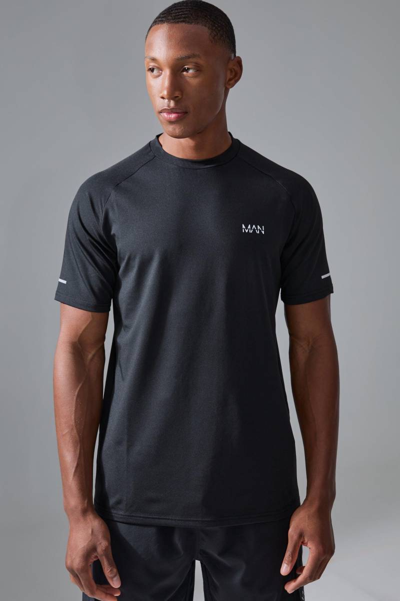 Man Active Gym Raglan T-Shirt - Schwarz - XS, Schwarz Man Active Gym Raglan T-Shirt - Schwarz - XS, Schwarz von boohooman