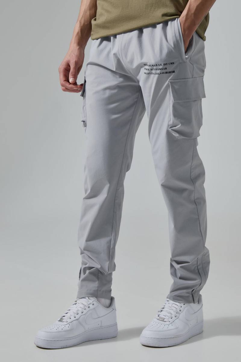 Man Active Gym Cargo-Jogginghose - Grau - XS, Grau von boohooman