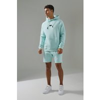Man Active Hoodie & Shorts Trainingsanzug - Grün - XS, Grün Man Active Hoodie & Shorts Trainingsanzug - Grün - XS, Grün von boohooman
