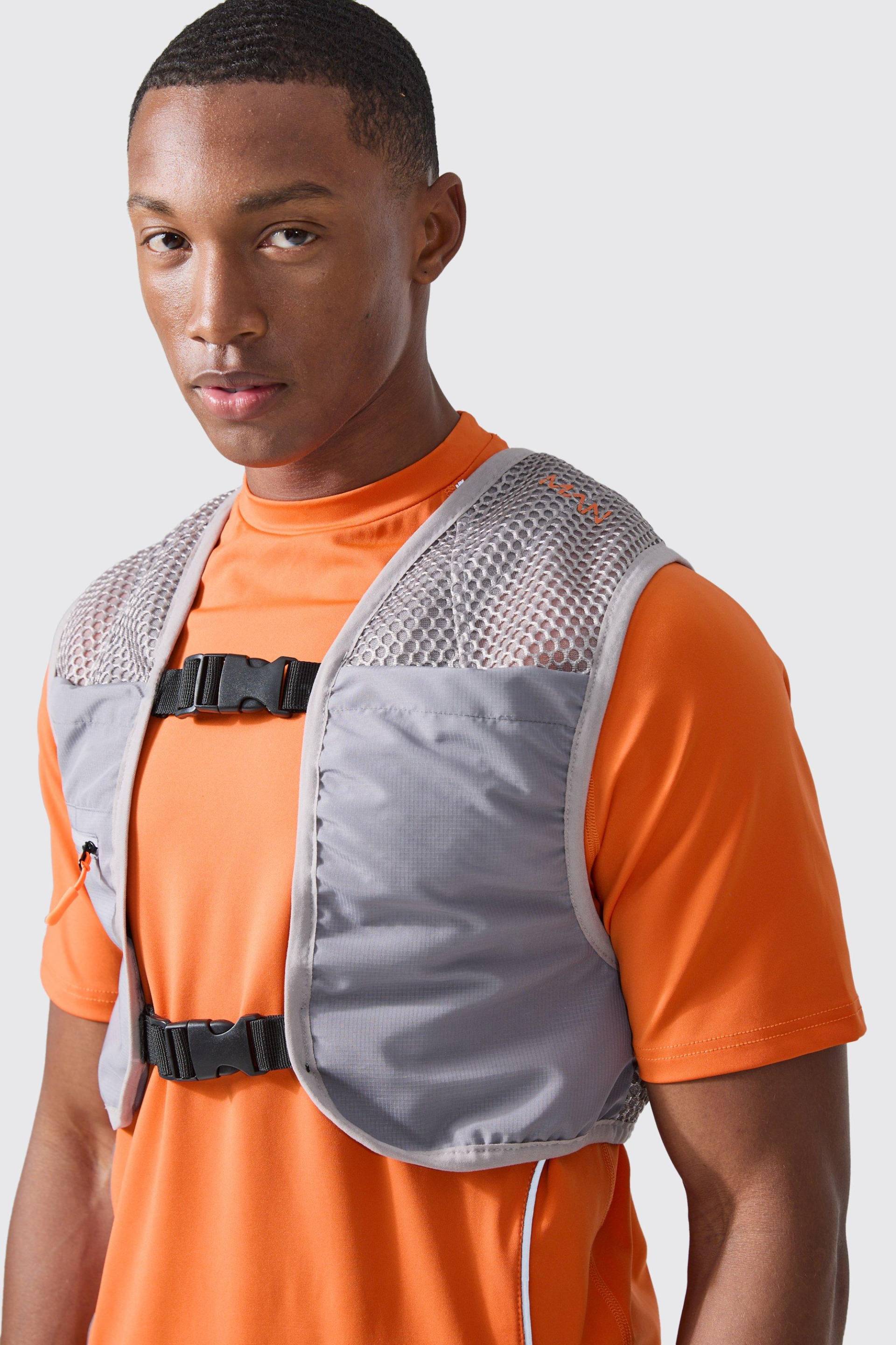 Mens Man Active Hydration Vest - Grau - XS, Grau von boohooman