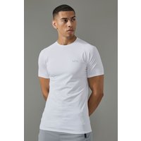 Man Active Muscle-Fit T-Shirt - Weiß - XS, Weiß Man Active Muscle-Fit T-Shirt - Weiß - XS, Weiß von boohooman