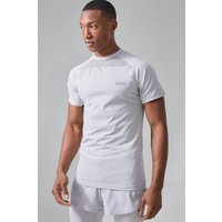 Mens Man Active Muscle Fit Textured T-shirt - Grau - XS, Grau von boohooman