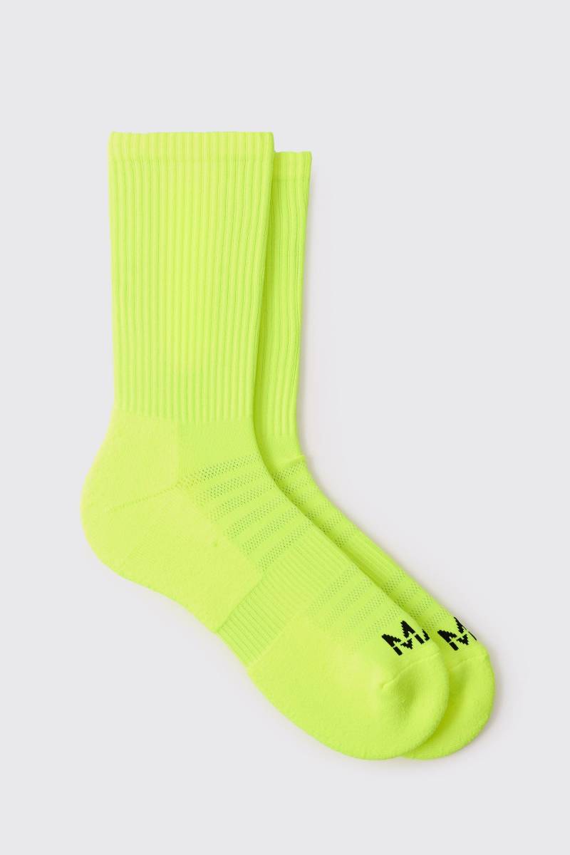 Man Active Neon Running Socken - Gelb - ONE SIZE, Gelb von boohooman