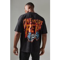 Oversize Man Active T-Shirt mit One More Rep Print - Schwarz - XS, Schwarz von boohooman