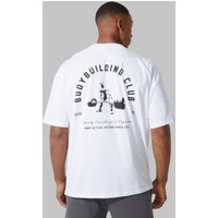 Mens Man Active Oversize Body Building T-Shirt - Weiß - L, Weiß von boohooman