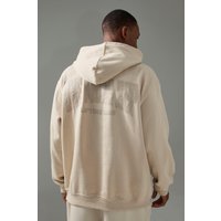 Man Active Oversize Hoodie mit One More Rep Print - Beige - M, Beige von boohooman