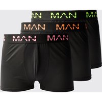 3er-Pack Man Active Performance Boxershorts mit Neon-Logo - Mehrfarbig - M, Mehrfarbig von boohooman