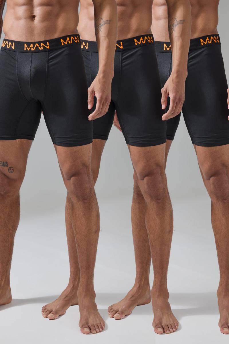 3er-Pack Man Active Performance Boxershorts mit Neon-Logo - Mehrfarbig - M, Mehrfarbig von boohooman