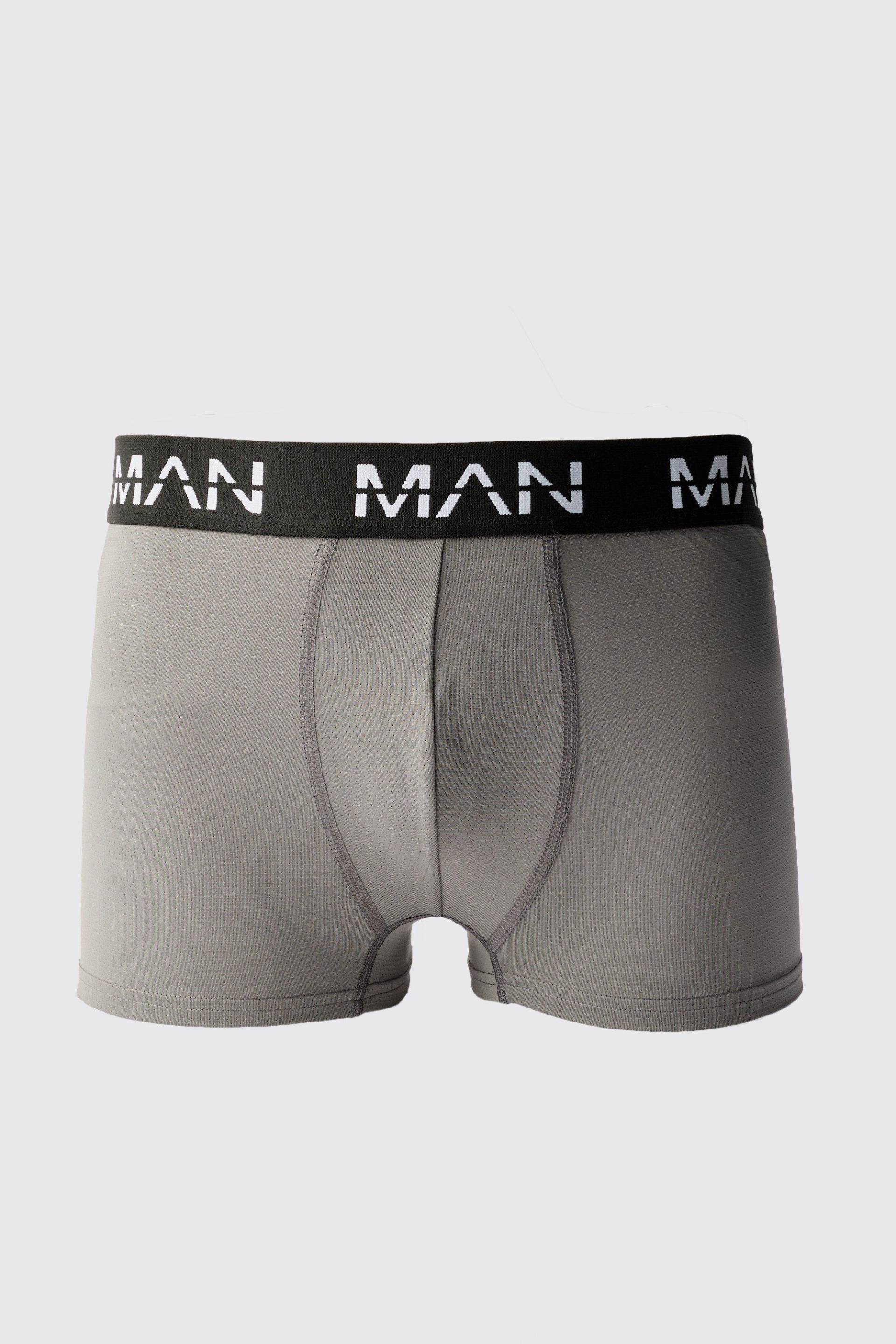 Man Active Performance Boxershorts - Grau - M, Grau Man Active Performance Boxershorts - Grau - M, Grau von boohooman