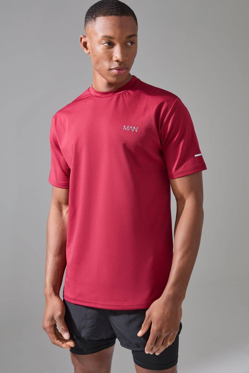 Man Active Performance T-Shirt - Rot - L, Rot von boohooman