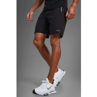 Man Active Shorts mit Reißverschluss-Taschen - schwarz - XS, schwarz von boohooman
