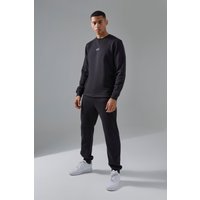 Man Active Sweatshirt & Jogginghose - Schwarz - XS, Schwarz von boohooman