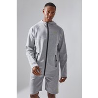 Mens Man Active Hoodie und Shorts - Grau - XXL, Grau von boohooman