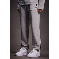 Mens Man Active Tech Jogginghose mit Reißverschluss - Grau - XXL, Grau von boohooman