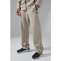 Mens Man Active Tech Jogginghose mit Reißverschluss - Khaki - L, Khaki von boohooman