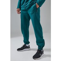 Mens Man Active Tech Jogginghose mit Reißverschluss - Petrol - L, Petrol von boohooman