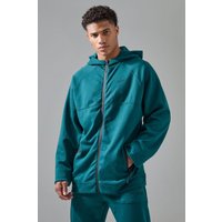 Mens Man Active Hoodie mit Reißverschluss - Petrol - M, Petrol von boohooman