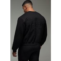 Kastiges geprägtes Man Active Training Dept Sweatshirt - Schwarz - XL, Schwarz von boohooman