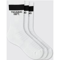 3er-Pack Man Active Training Dept gepolsterte Rundhals-Socken - Weiß - ONE SIZE, Weiß von boohooman