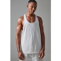 Mens Man Active Training Dept Jersey Stringer Vest - Grau - L, Grau von boohooman