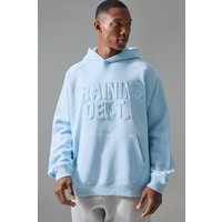 Mens Man Active Training Dept Oversized Hoodie - Blau - M, Blau von boohooman