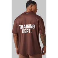Mens Man Active Training Dept Performance Oversize T-Shirt - Braun - XXL, Braun von boohooman