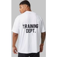 Mens Man Active Training Dept Performance Oversize T-Shirt - Weiß - XL, Weiß von boohooman