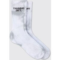 Mens Man Active Training Dept Tie-dye Crew Socks - Grau - ONE SIZE, Grau von boohooman