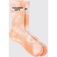 Mens Man Active Training Dept Tie-dye Crew Socks - Orange - ONE SIZE, Orange von boohooman