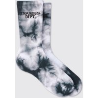 Mens Man Active Training Dept Tie-dye Crew Socks - Schwarz - ONE SIZE, Schwarz von boohooman