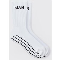 Man Active Trainings Grip Rundhals Socken - Weiß - ONE SIZE, Weiß von boohooman
