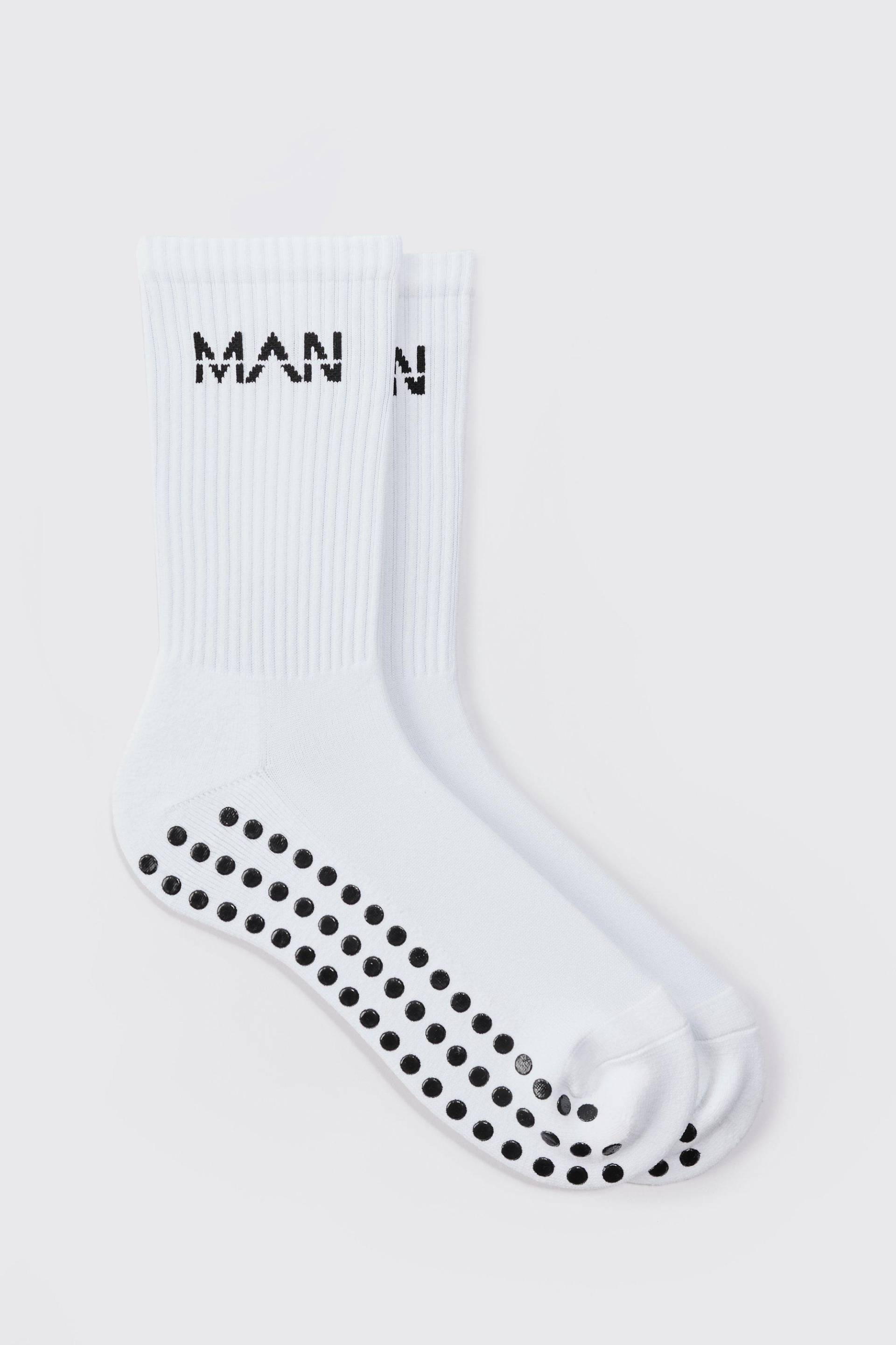 Mens Man Active Training Grip Crew Socks - Weiß - ONE SIZE, Weiß von boohooman